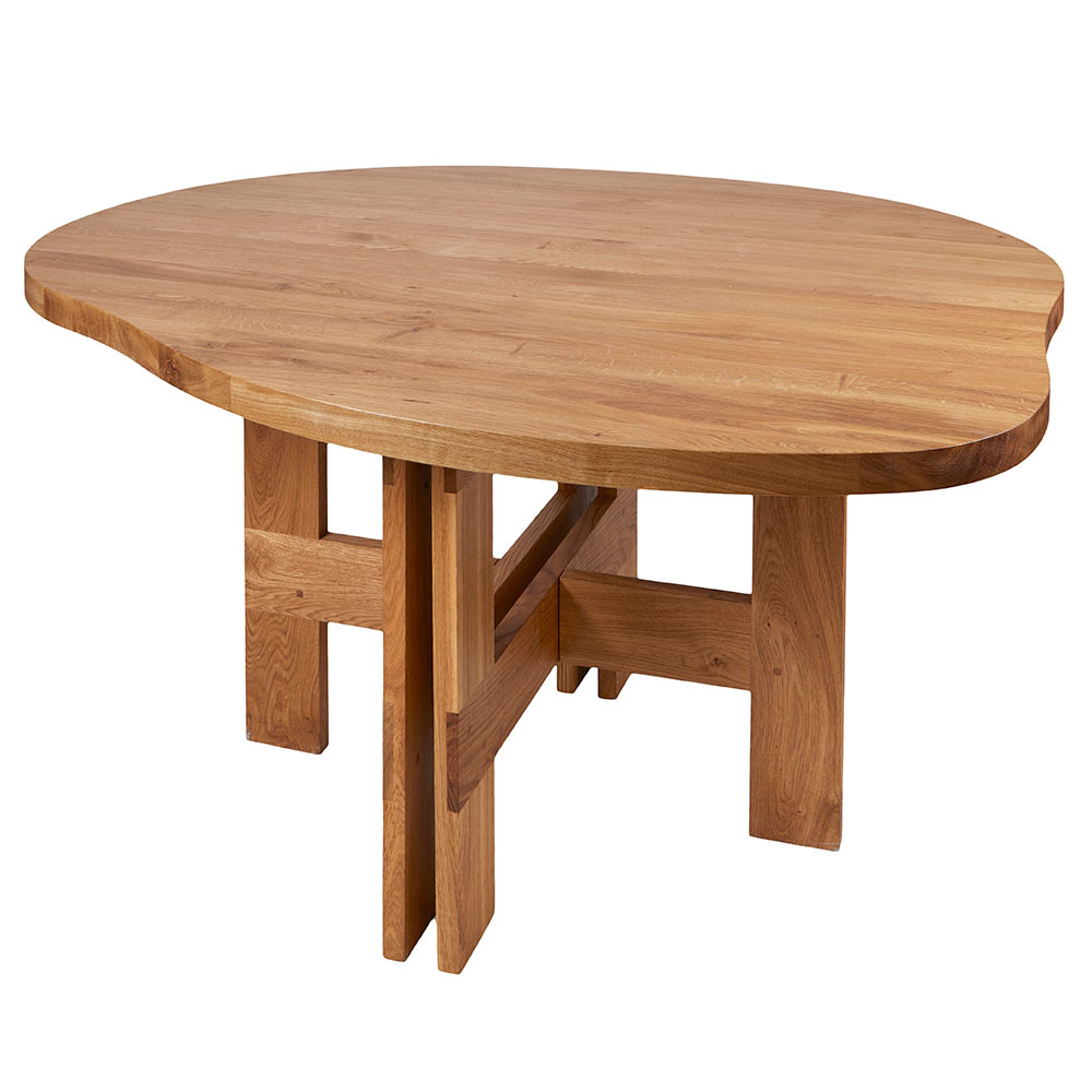 Farmhouse Trestle Table - Pond, Natural Oak