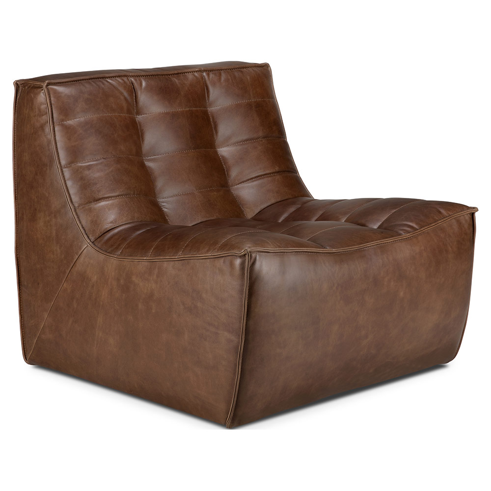 N701 1 Seater Modular Sofa - Chestnut Leather