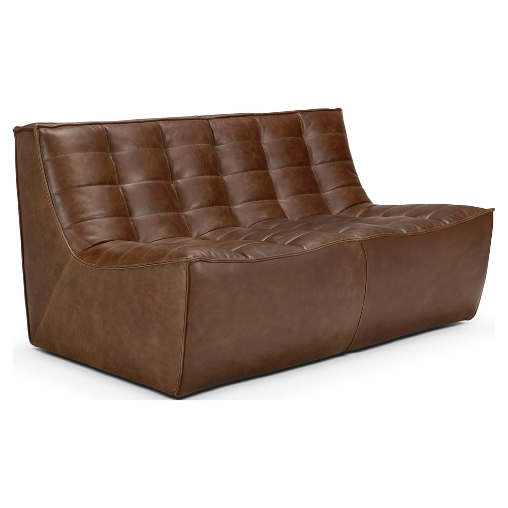 N701 2 Seater Modular Sofa - Chestnut Leather