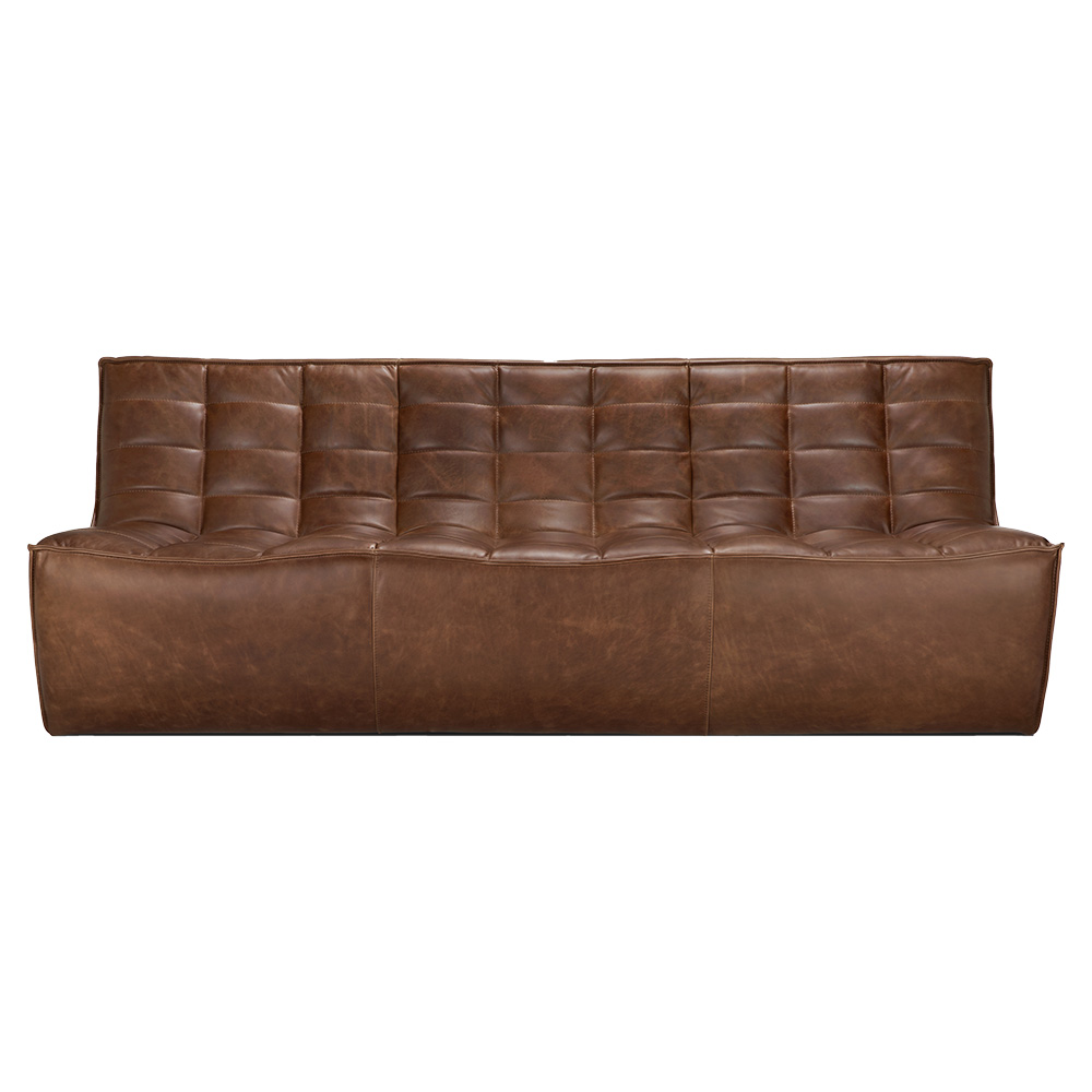 N701 3 Seater Modular Sofa - Chestnut Leather