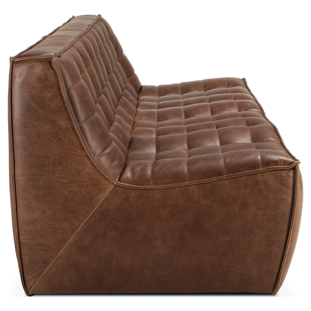 N701 3 Seater Modular Sofa - Chestnut Leather