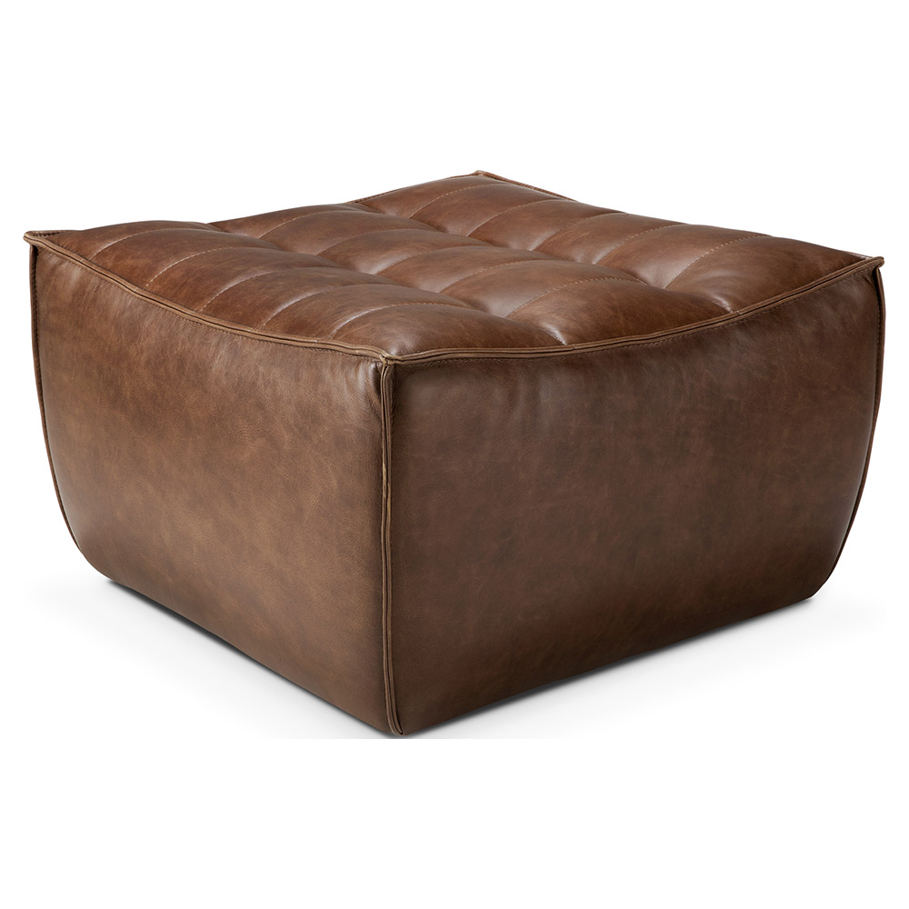 N701 Footstool Modular Sofa - Chestnut Leather