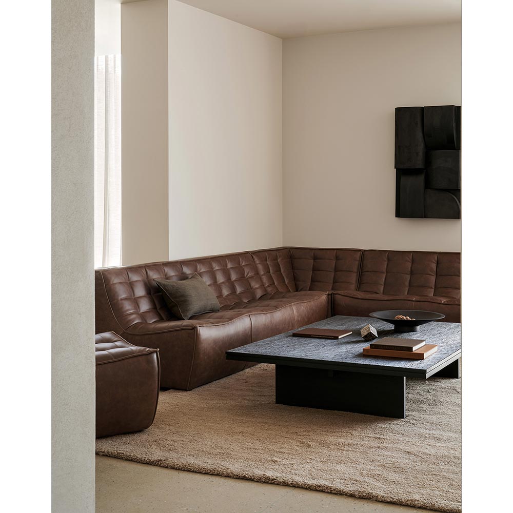 N701 Footstool Modular Sofa - Chestnut Leather