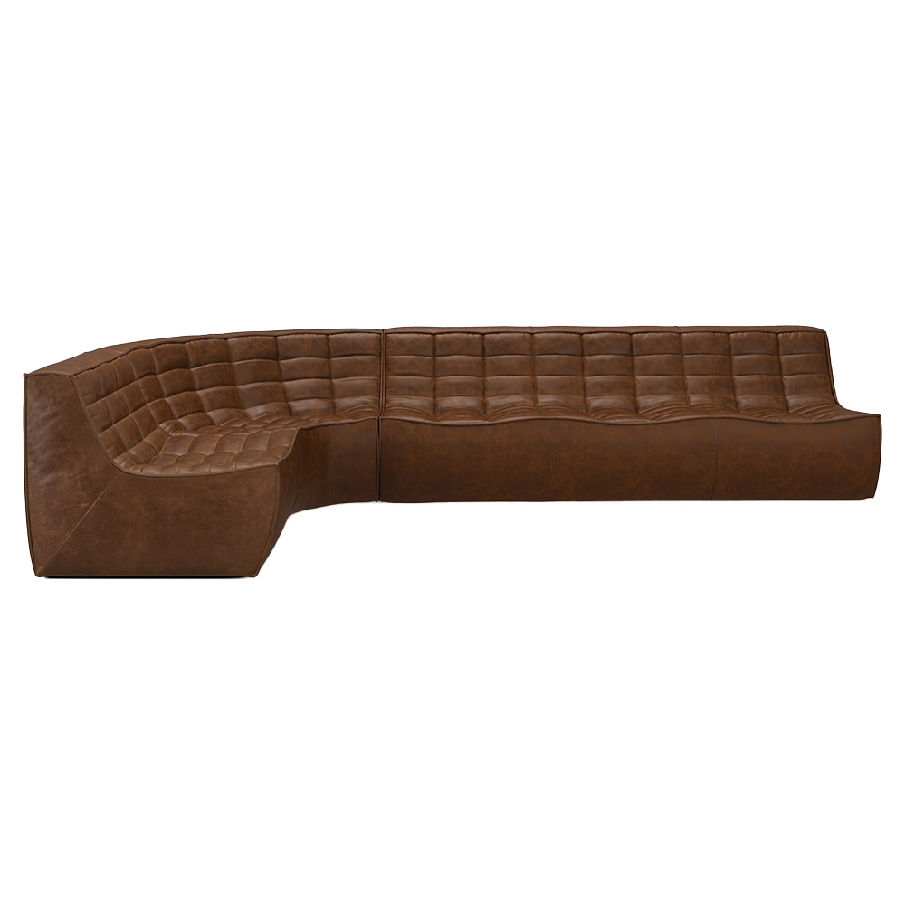 N701 Modular Sofa Set No 3 - Chestnut Leather