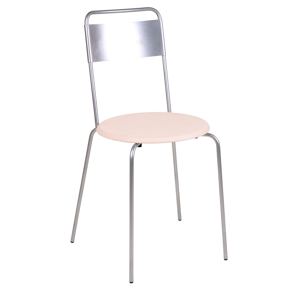 Petit Rond Chair - Natural Leather, Stainless Steel