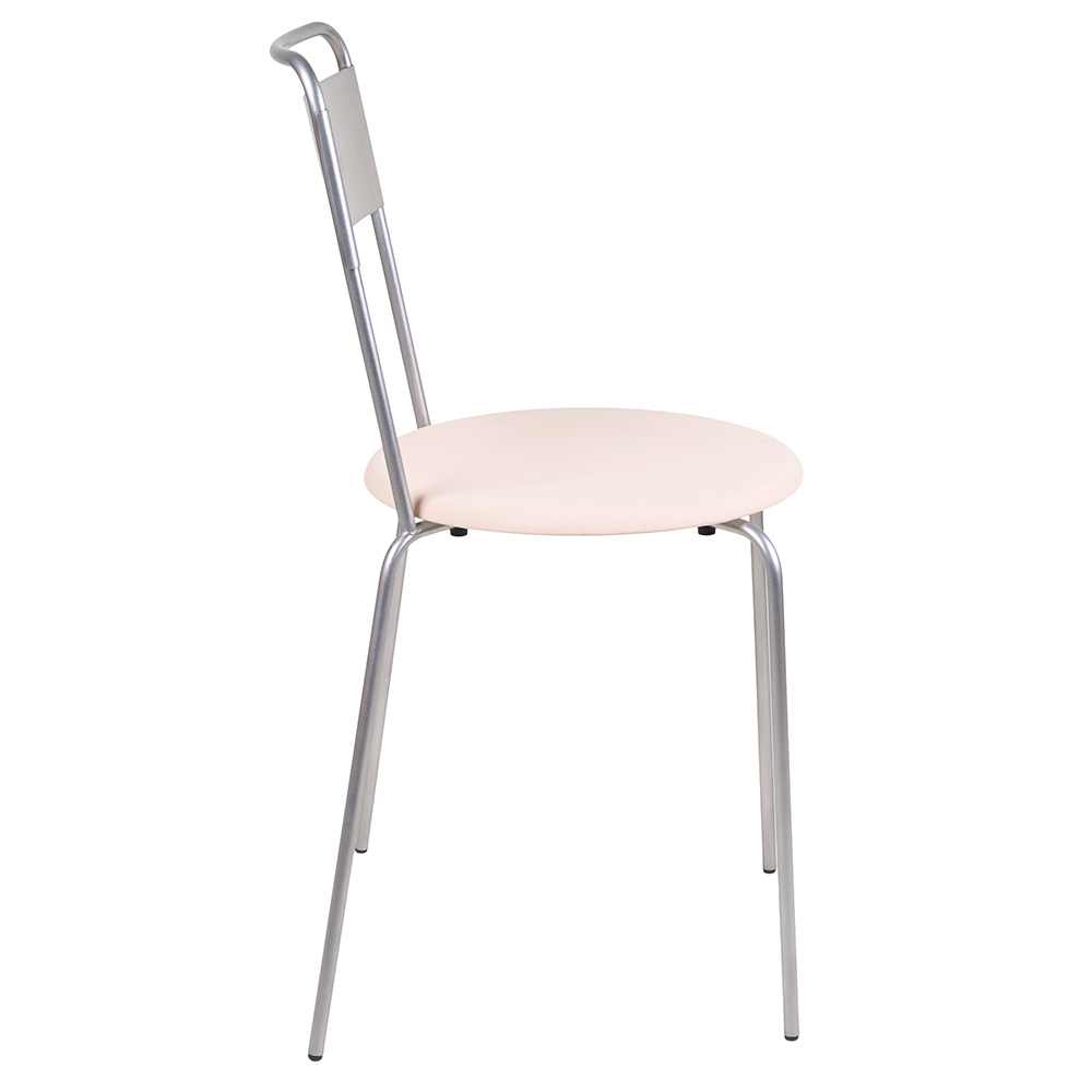 Petit Rond Chair - Natural Leather, Stainless Steel