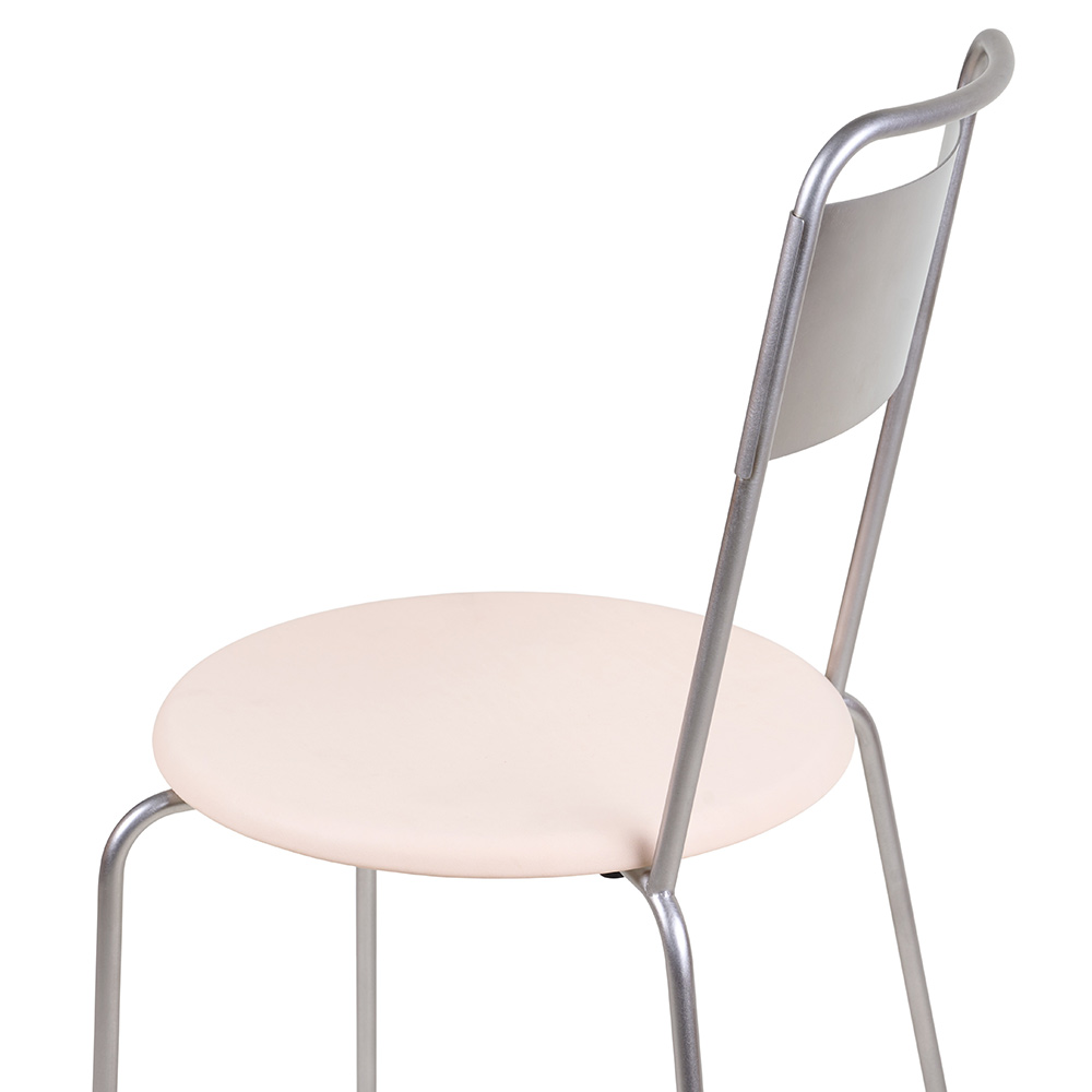 Petit Rond Chair - Natural Leather, Stainless Steel