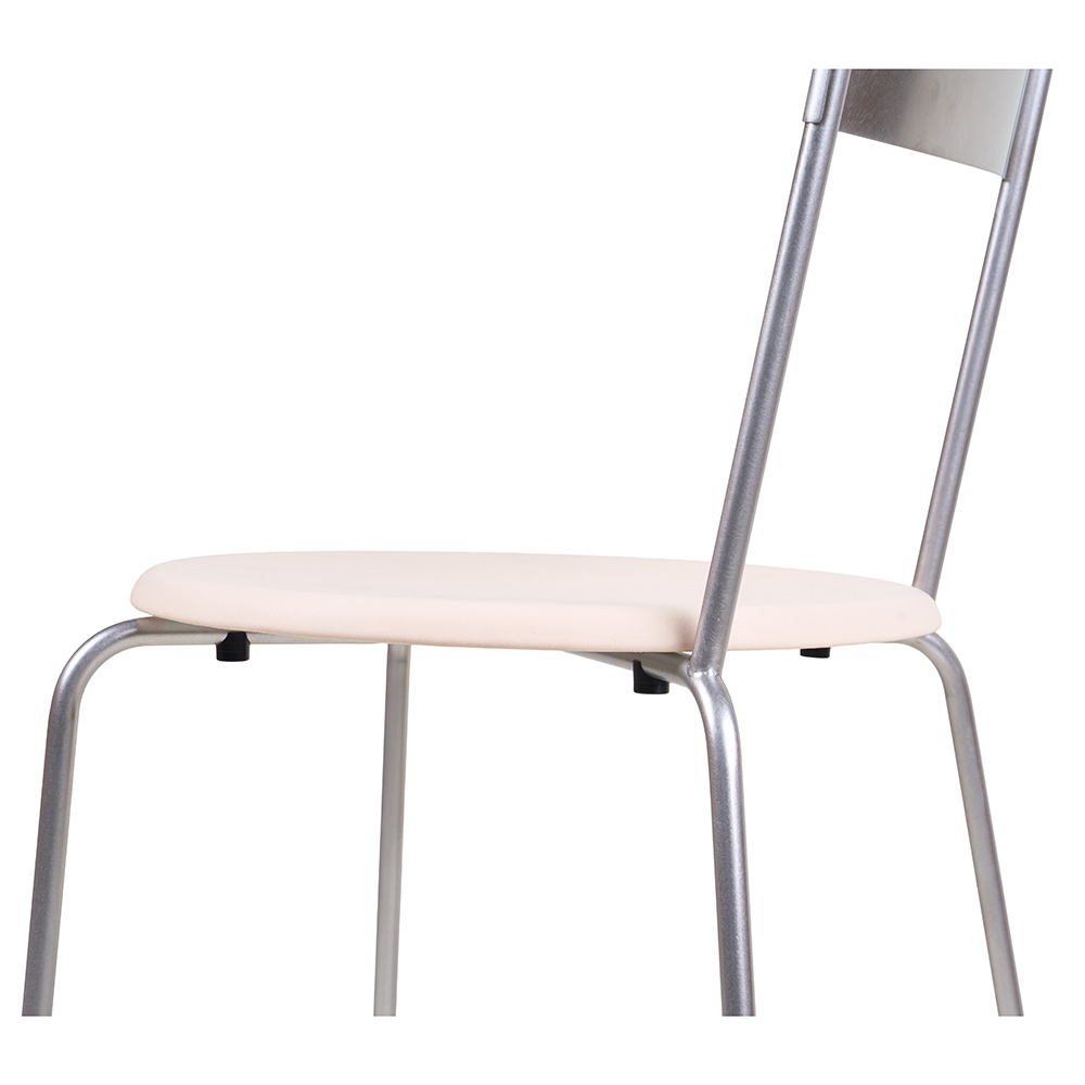 Petit Rond Chair - Natural Leather, Stainless Steel