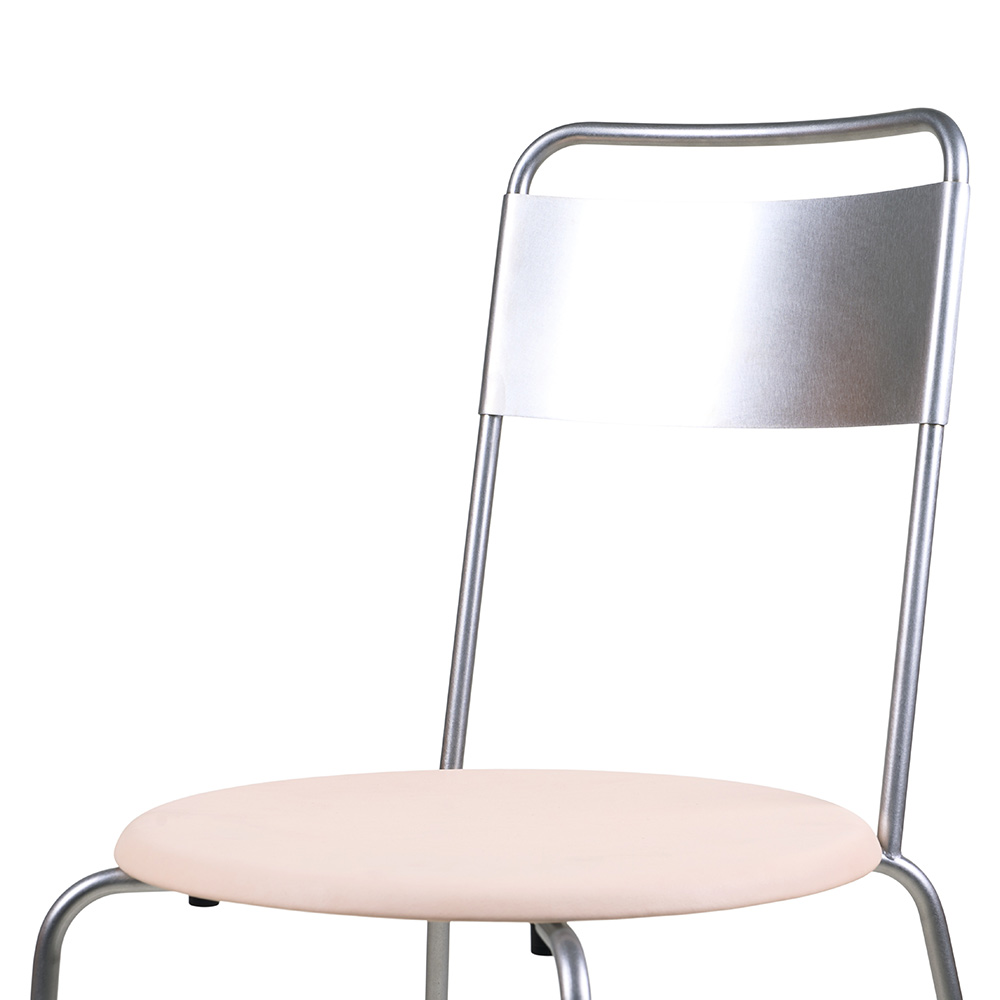 Petit Rond Chair - Natural Leather, Stainless Steel
