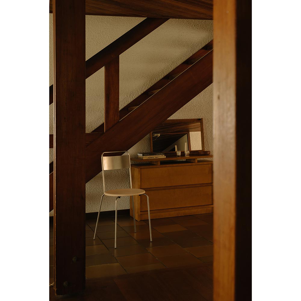 Petit Rond Chair - Natural Leather, Stainless Steel