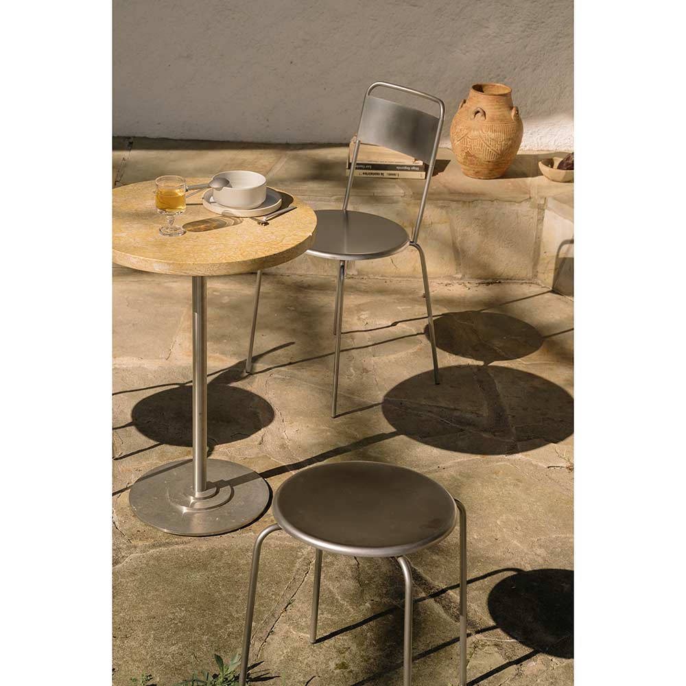 Petit Rond Stool - Stainless Steel