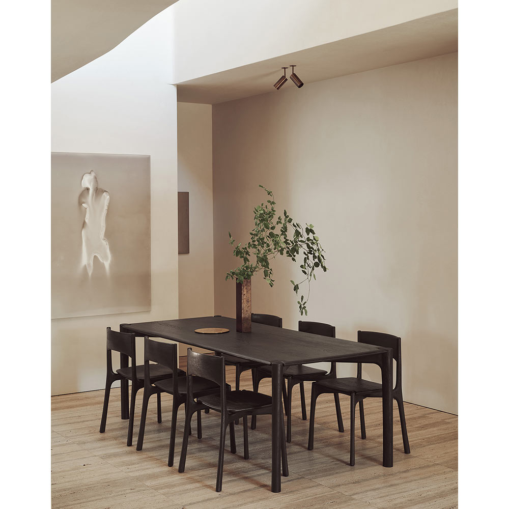 PI Dining Table - Dark Brown Teak