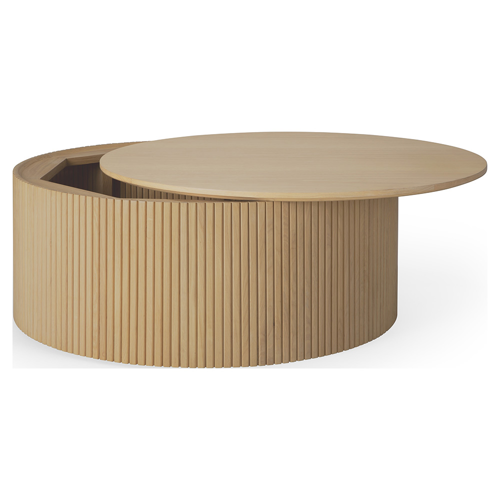 Roller Max Round Coffee Table - Oak - 12"H