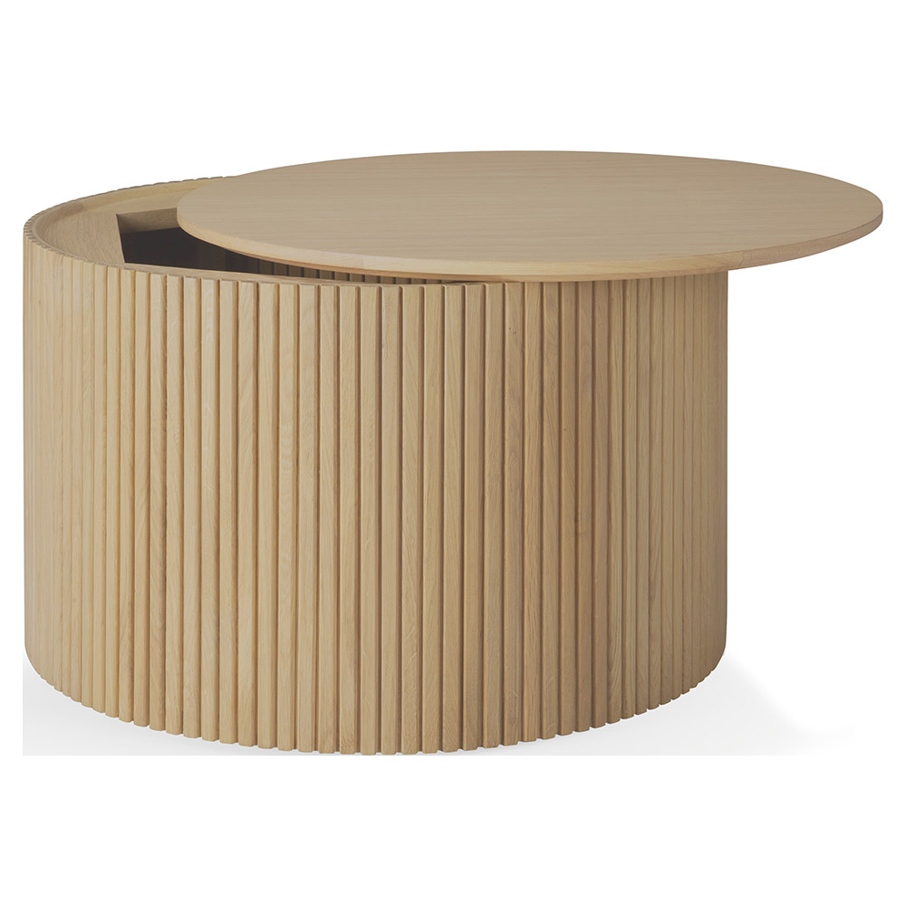 Roller Max Round Coffee Table - Oak - 14"H