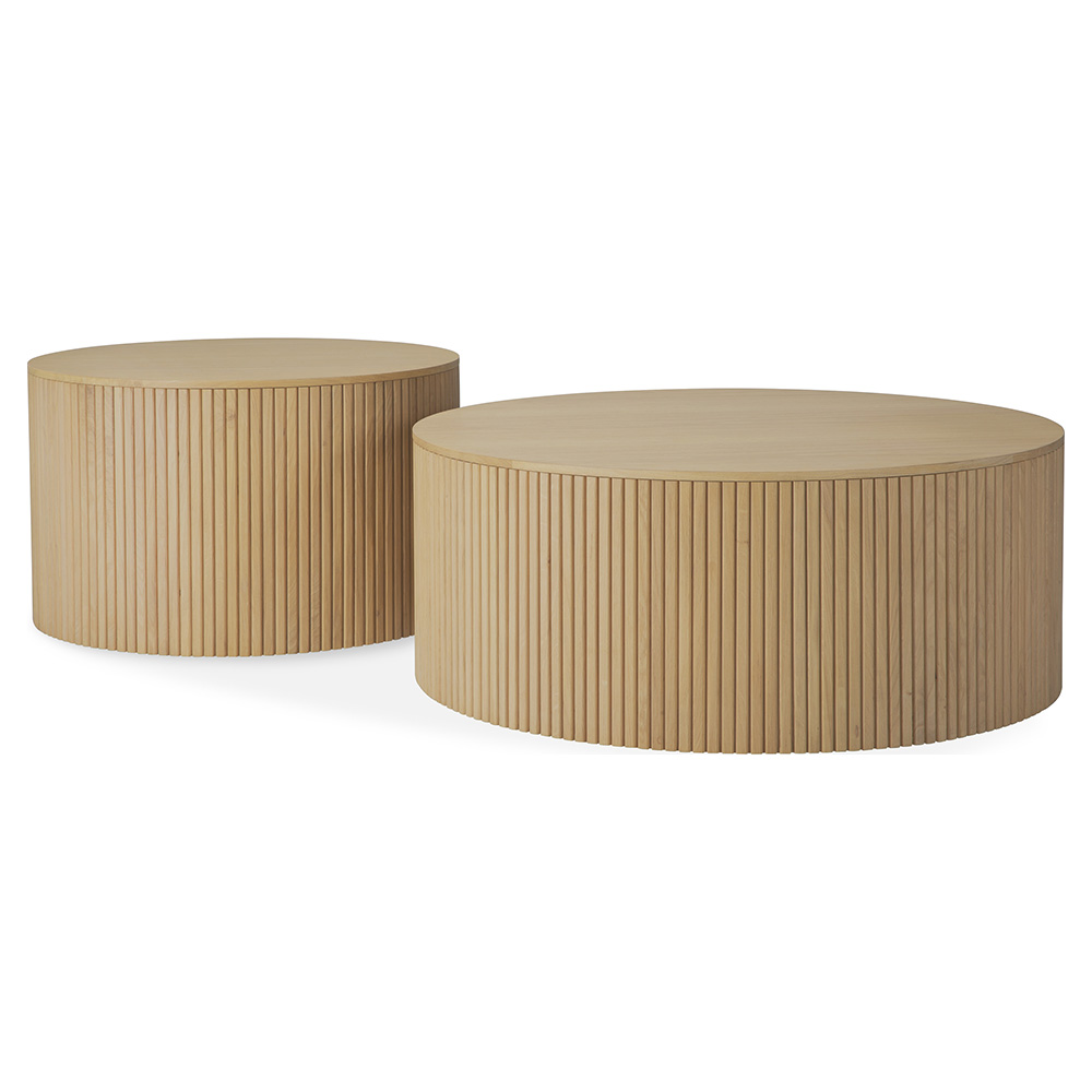Roller Max Round Coffee Table - Oak - 14"H