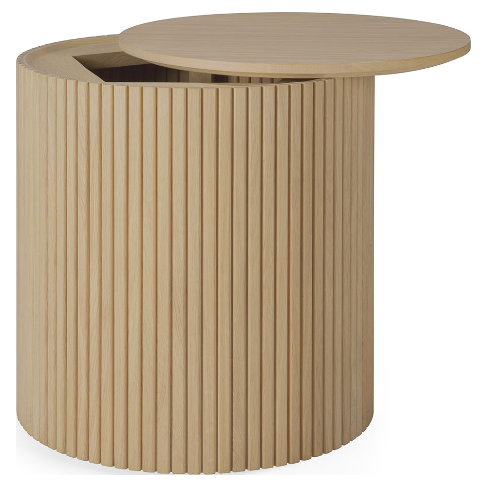 Roller Max Round Side Table - Oak