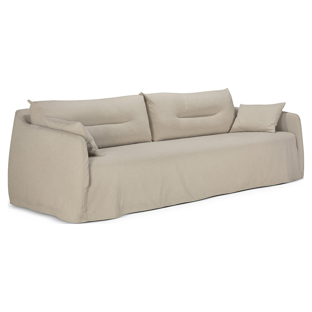 Weave 3 Seater Sofa - Bone, Removable Cover