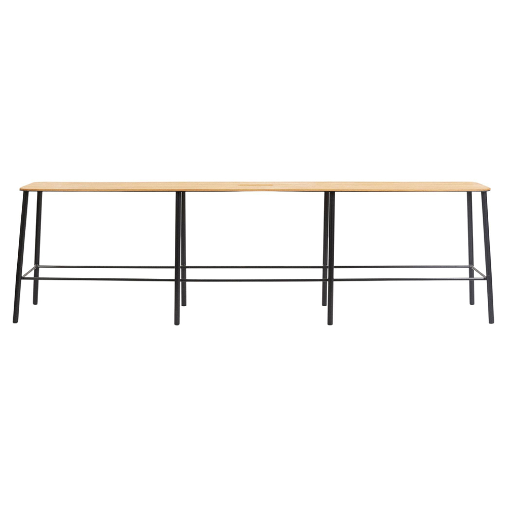 Adam Bench - 63"W, Oak, Black
