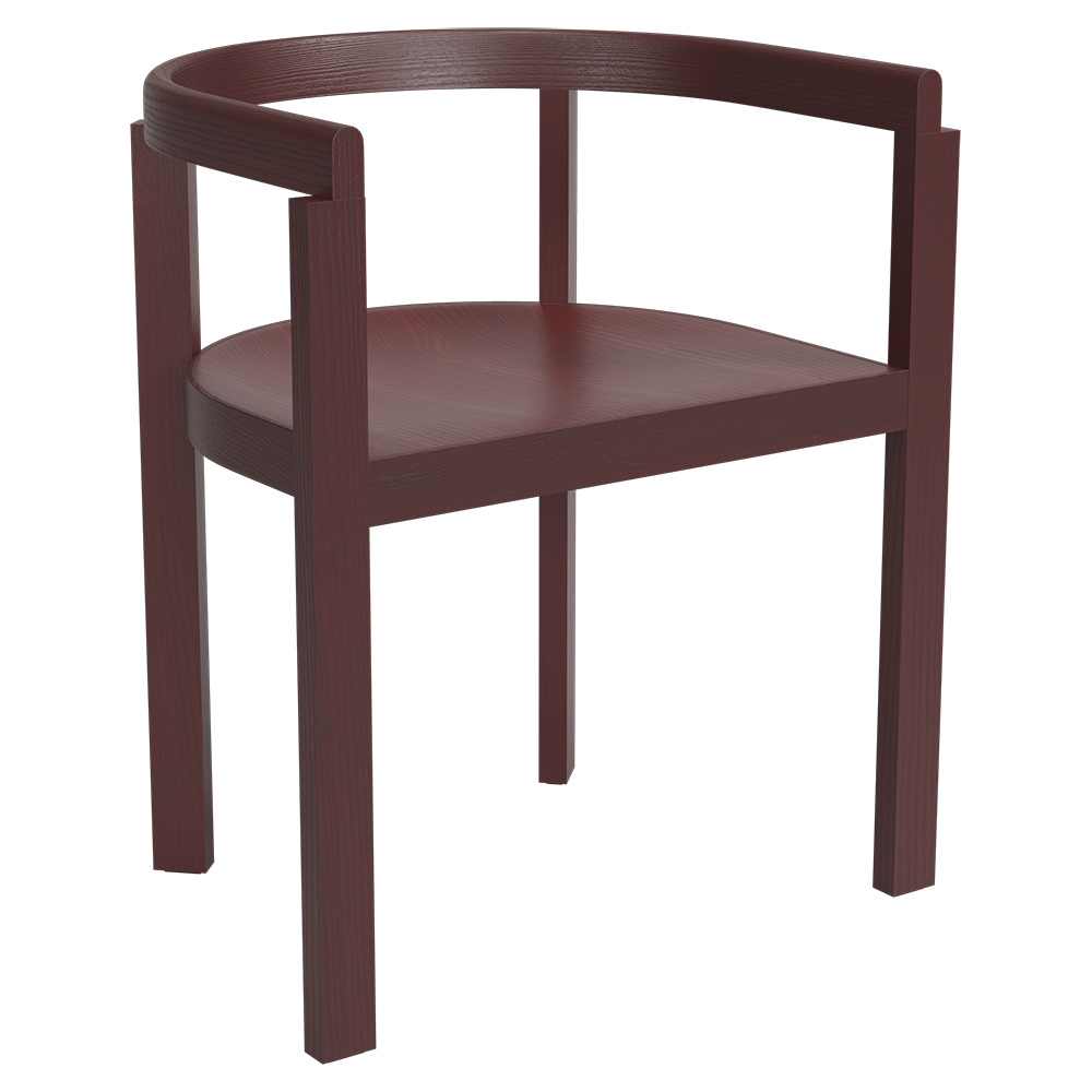 After Arm Chair - Ash Burgundy