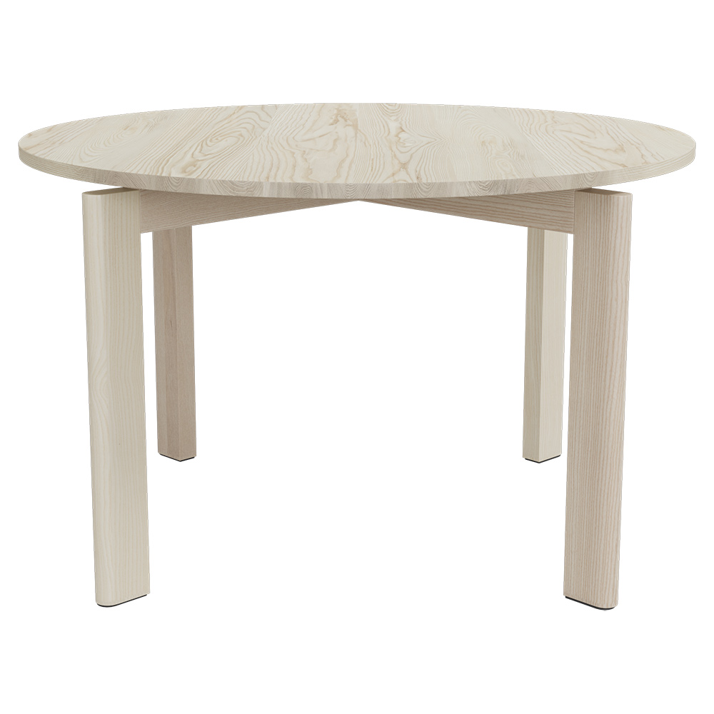 After Dining Table -  Ash Top, White Pigmented Ash Base