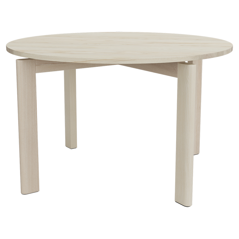 After Dining Table -  Ash Top, White Pigmented Ash Base