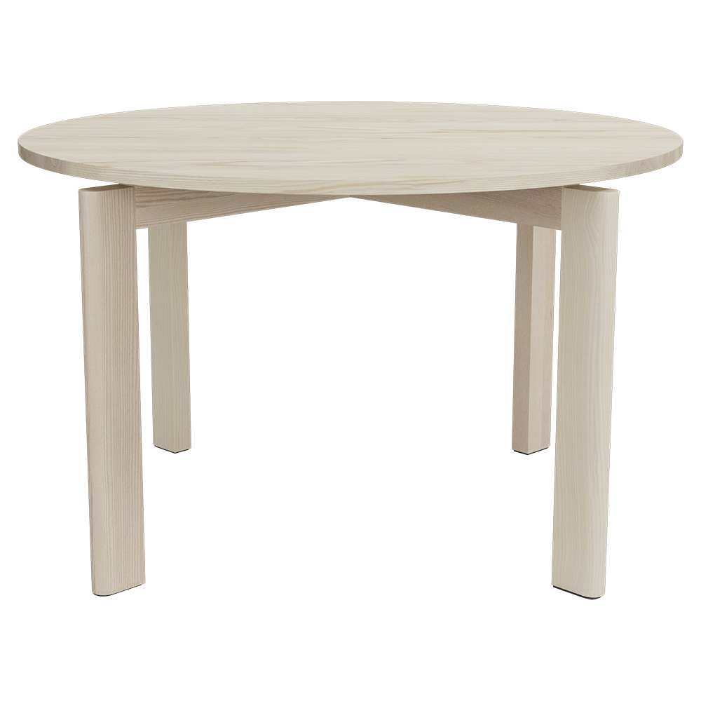 After Dining Table -  Ash Top, White Pigmented Ash Base