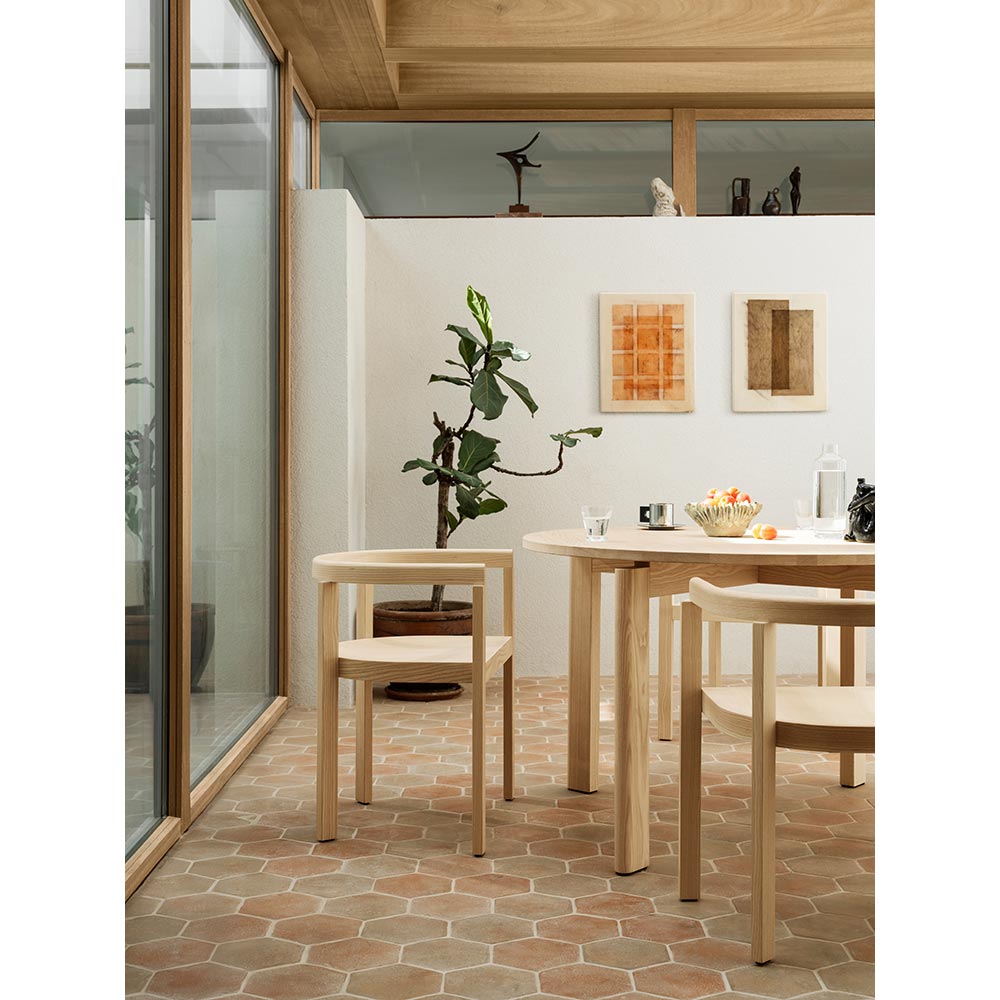 After Dining Table -  Ash Top, White Pigmented Ash Base