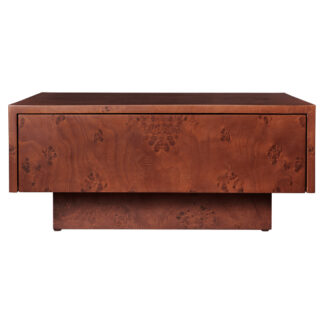 Burl Storage Coffee Table - Dark Stained Burl