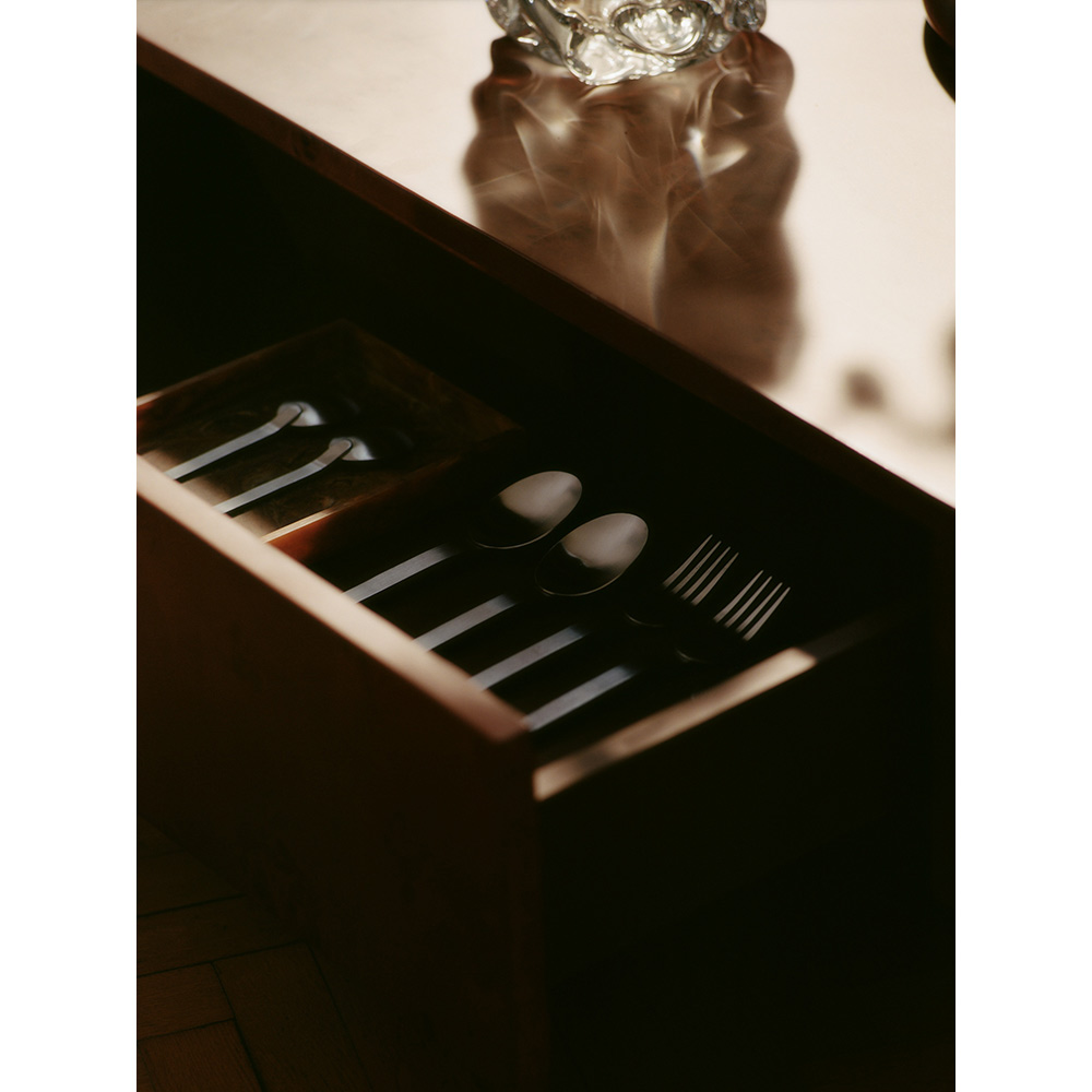 Burl Storage Coffee Table - Dark Stained Burl