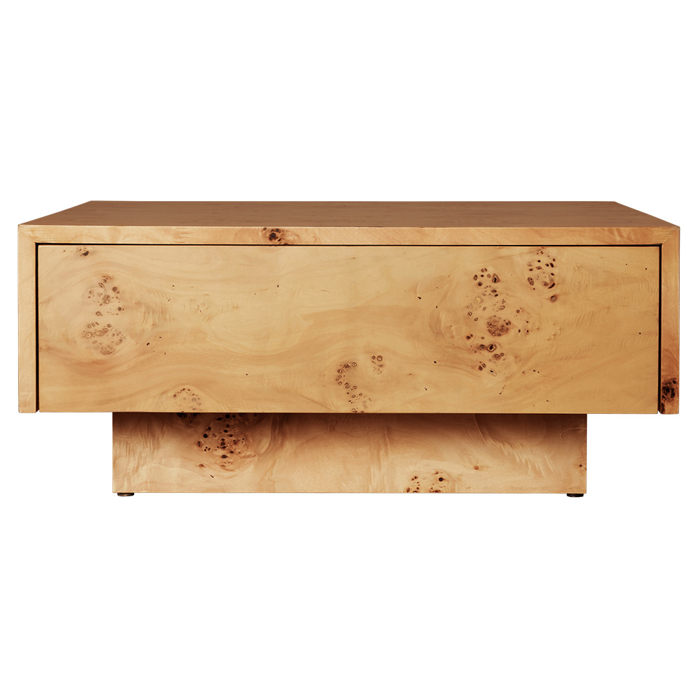 Burl Storage Coffee Table - Natural