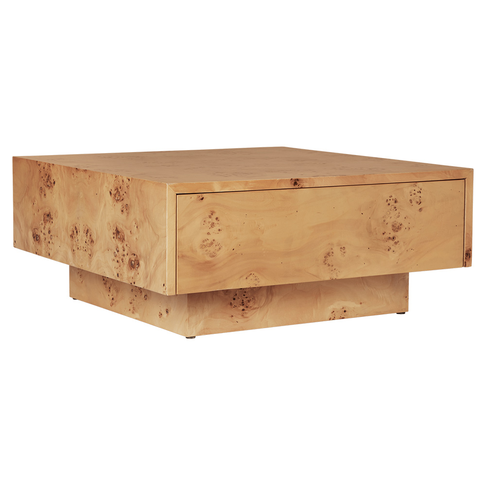Burl Storage Coffee Table - Natural