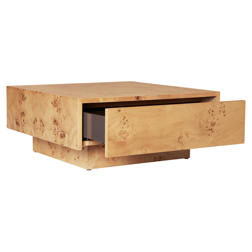 Burl Storage Coffee Table - Natural