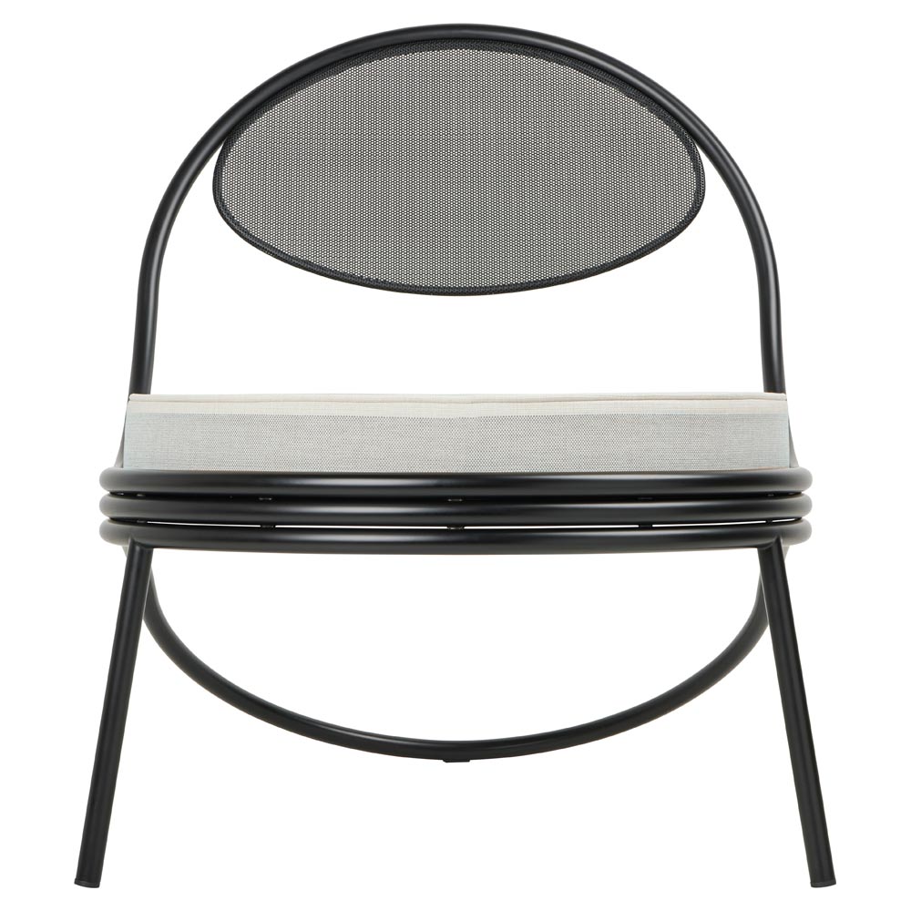 Copacabana Outdoor Lounge Chair Leslie Stripe 020 Black Semi Matte Base 2 | Rouse Home