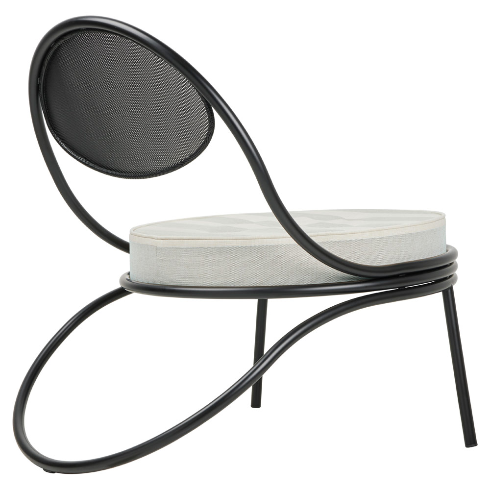 Copacabana Outdoor Lounge Chair Leslie Stripe 020 Black Semi Matte Base 4 | Rouse Home