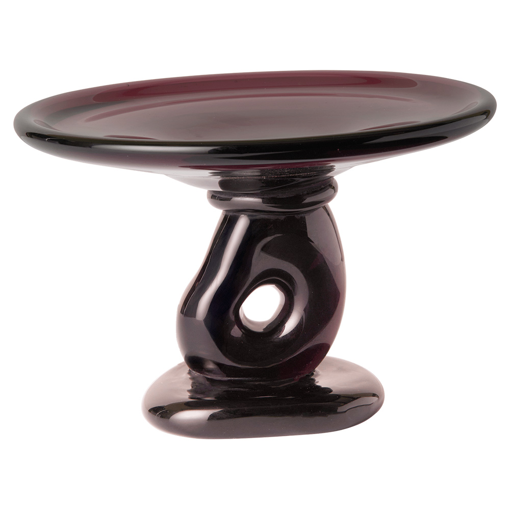 Damo Glass Centerpiece - Dark Grape, Small
