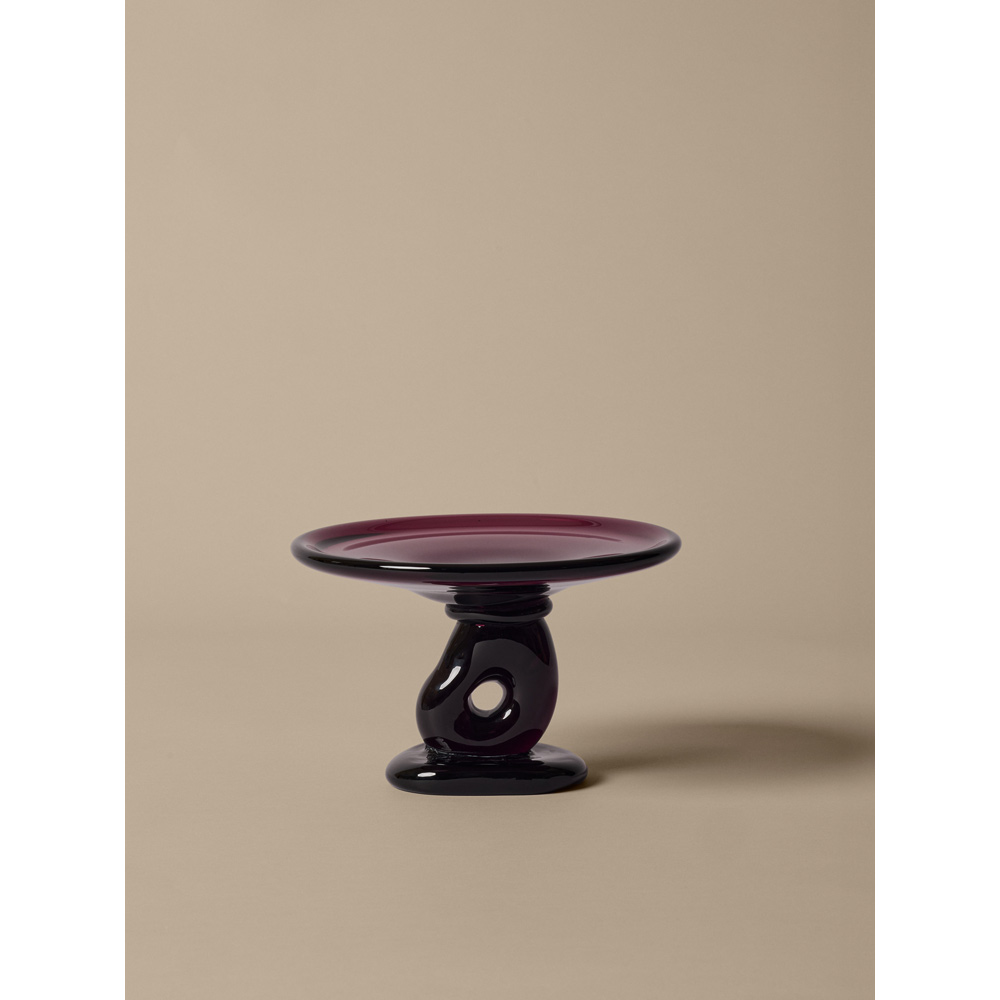 Damo Glass Centerpiece - Dark Grape, Small