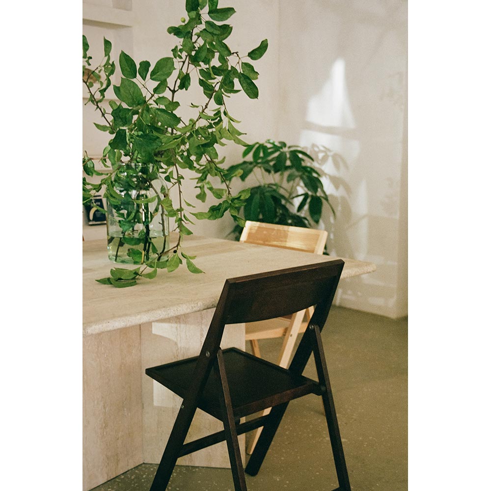 Folding Flat Chair - Dark Brown Birch