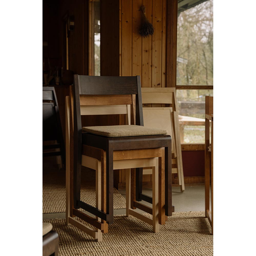 Folding Flat Chair - Dark Brown Birch