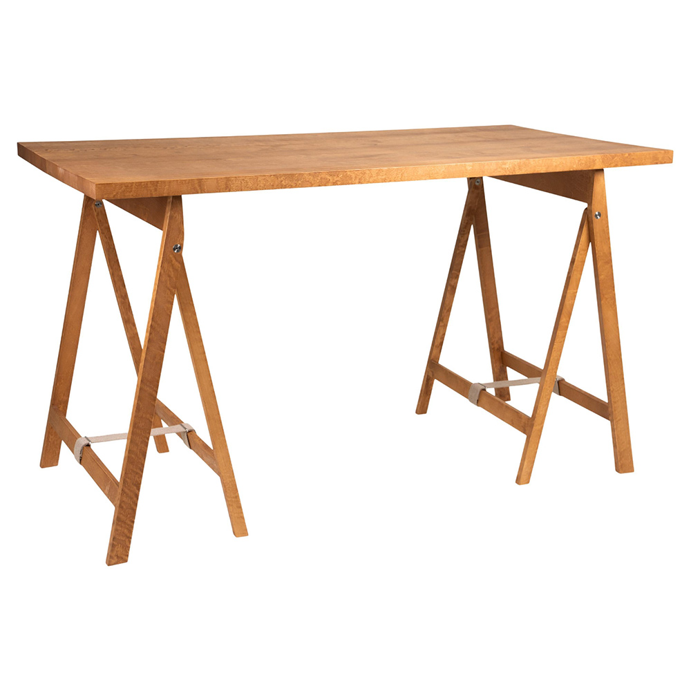 Folding Flat Trestle Table - Warm Brown Birch | Rouse Home