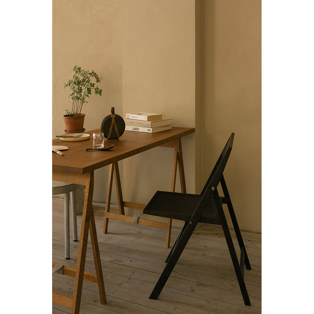 Folding Flat Trestle Table - Warm Brown Birch | Rouse Home