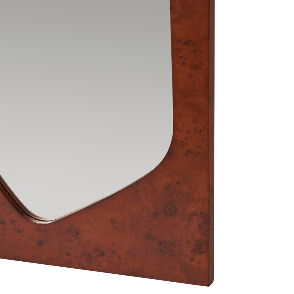 Folia Mirror - Dark Stained Burl, Large