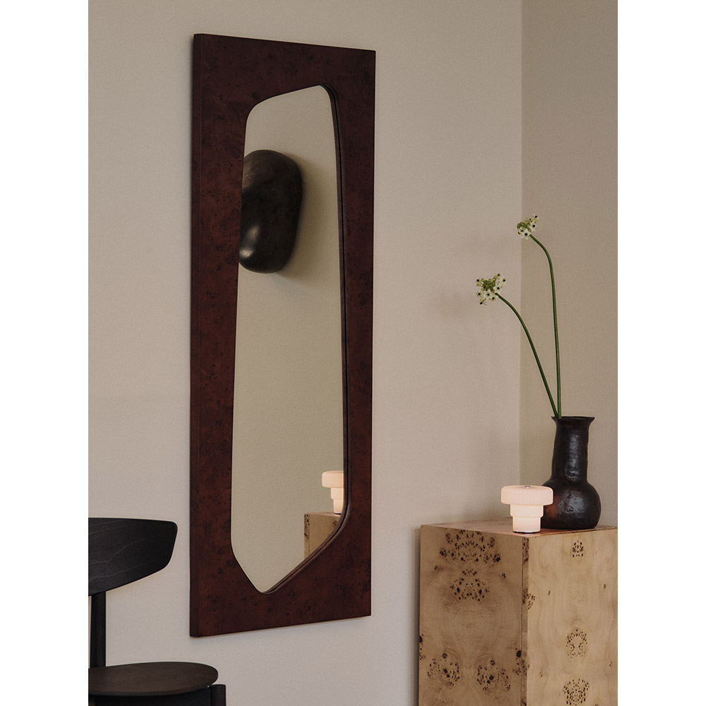 Folia Mirror - Dark Stained Burl, Large
