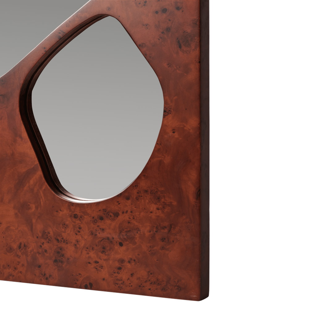 Folia Mirror - Dark Stained Burl, Medium