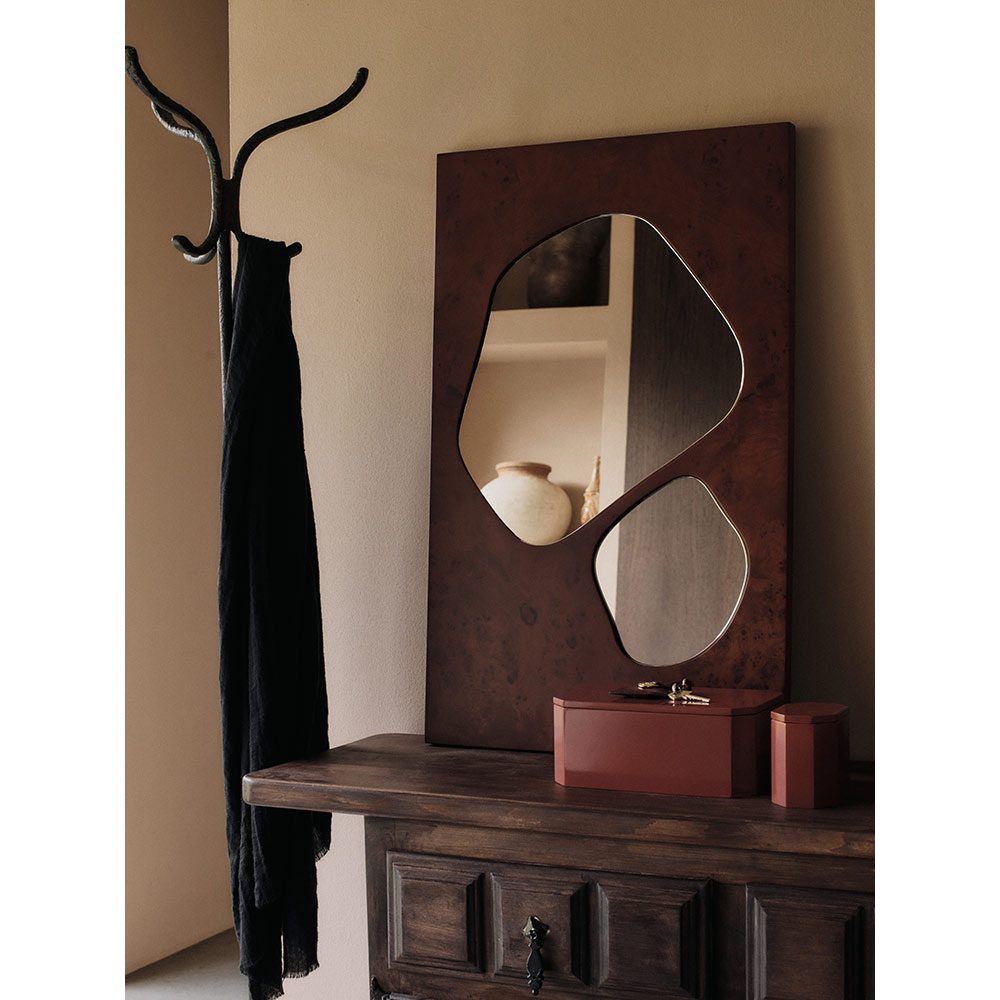Folia Mirror - Dark Stained Burl, Medium