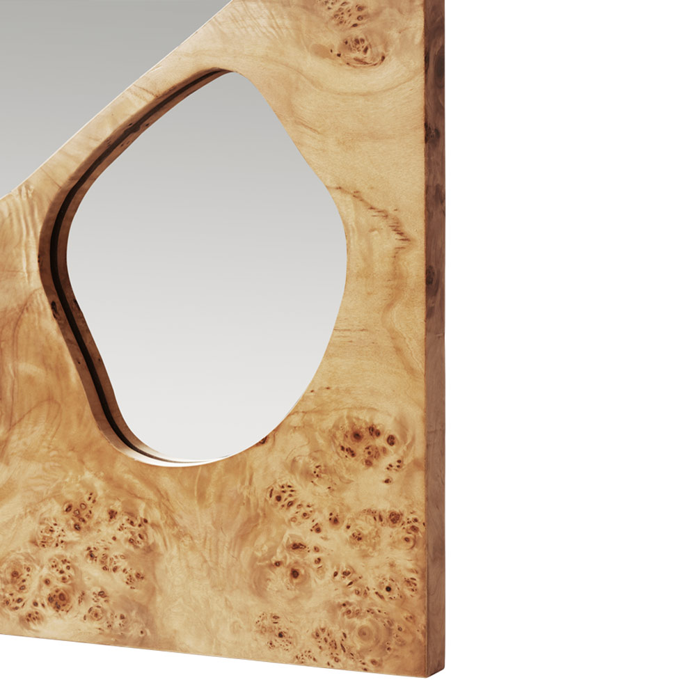 Folia Mirror - Natural Burl, Medium