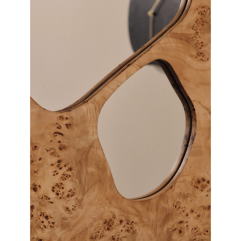 Folia Mirror - Natural Burl, Medium