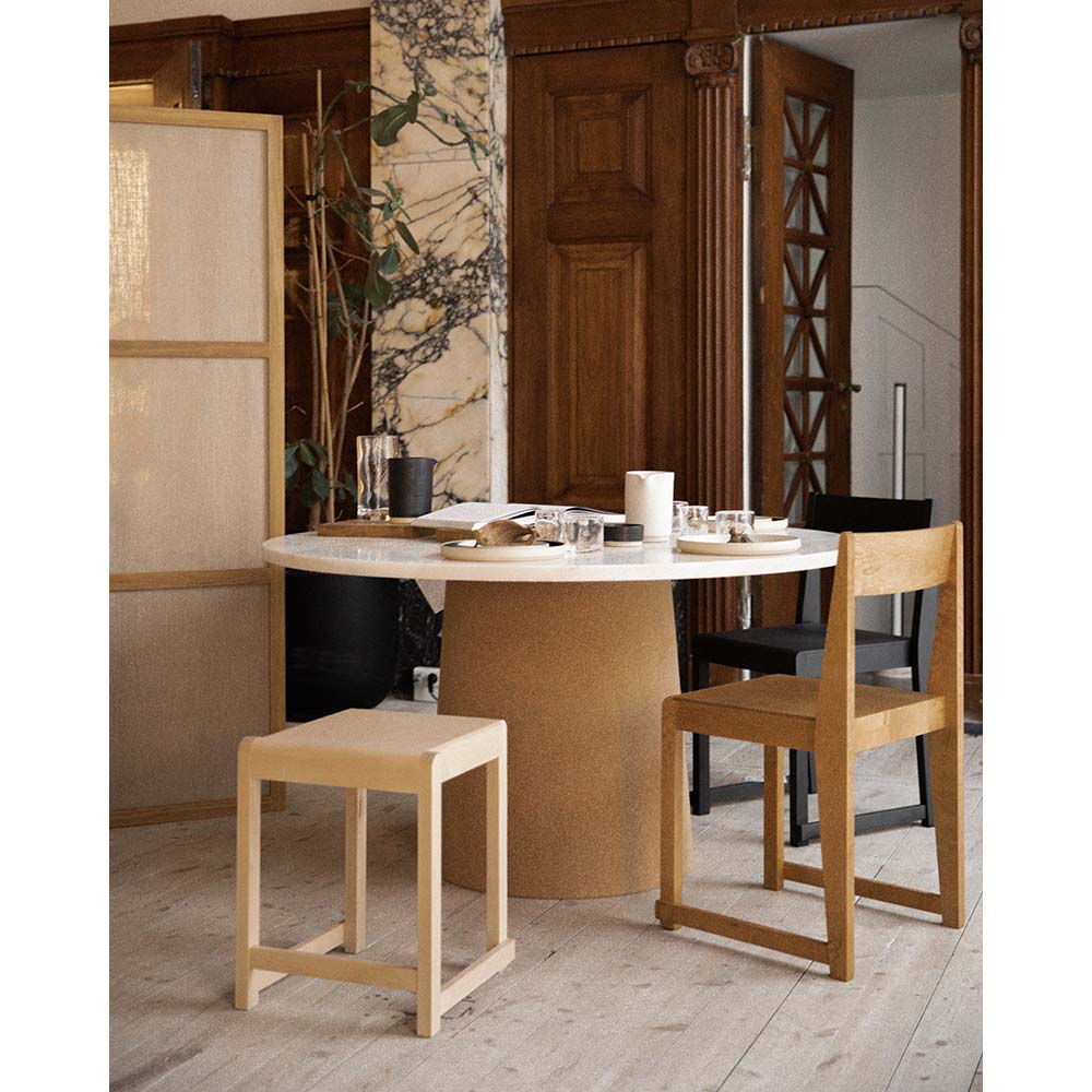 Frame Room Divider - One Panel, Natural Oak, Linen