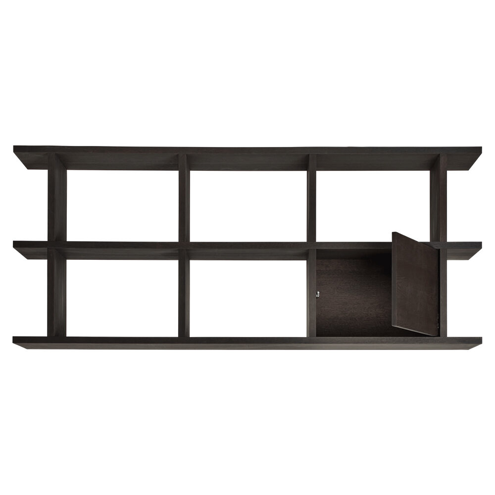 Kona Bookcase Cabinet Insert - Dark Stained Oak