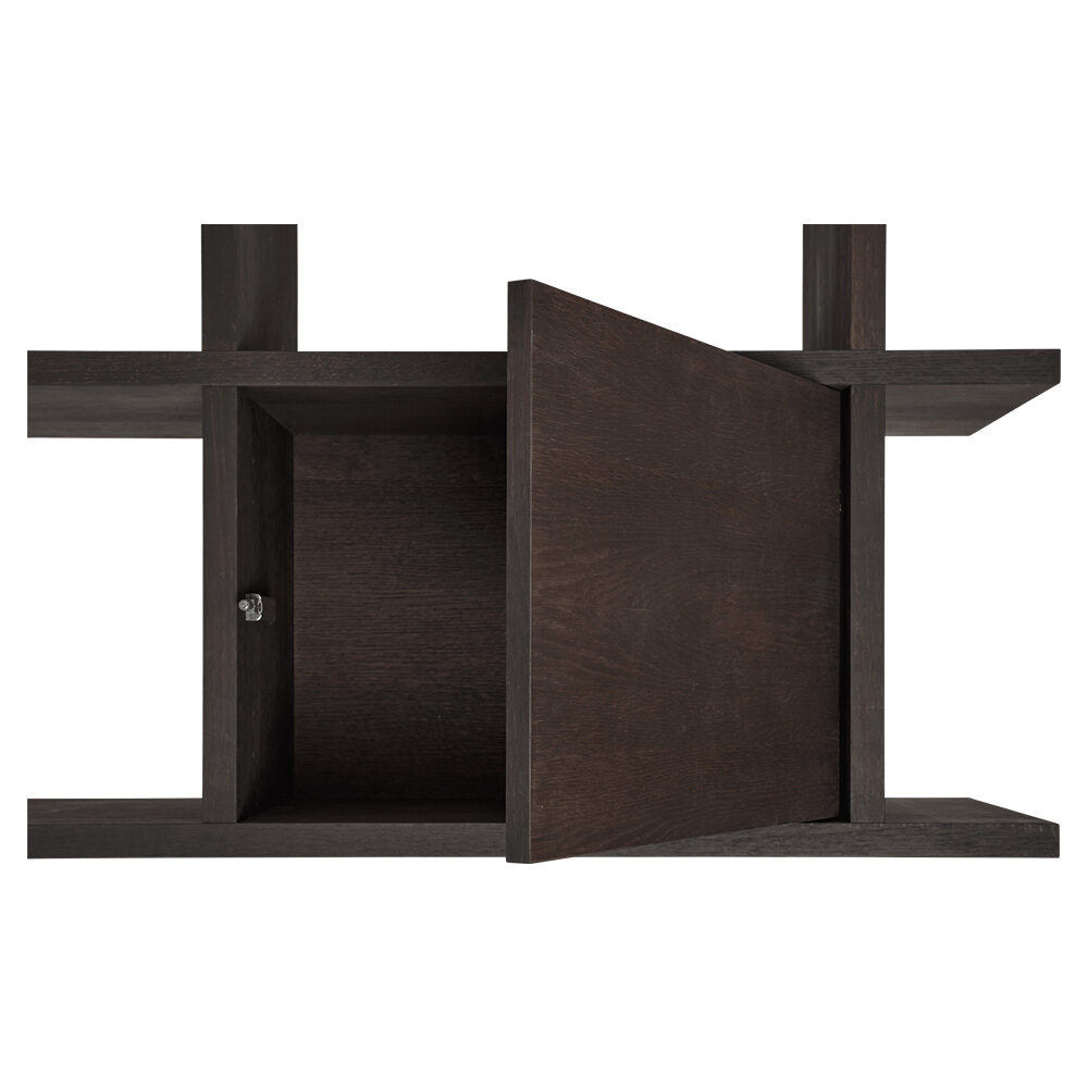 Kona Bookcase Cabinet Insert - Dark Stained Oak