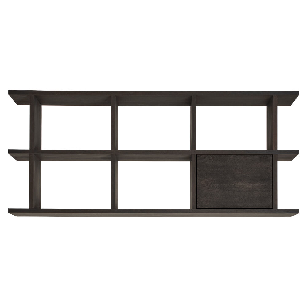 Kona Bookcase Cabinet Insert - Dark Stained Oak